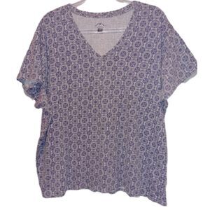 Blue Mountain Womens Plus Short Sleeve V-neck Tee Size 3X